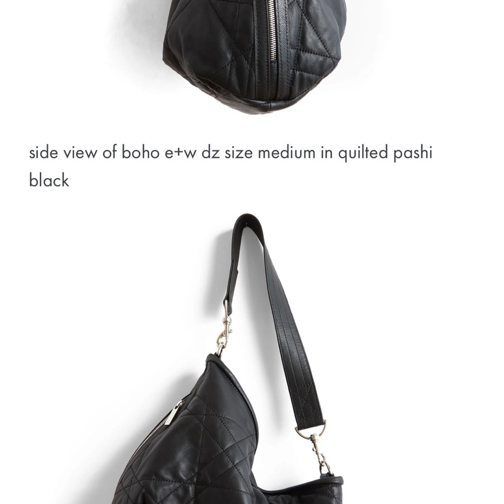 Rough & Tumble Black Leather E&W Boho Double Zip Sz Medium Quilted Pashi EUC - Picture 7 of 7
